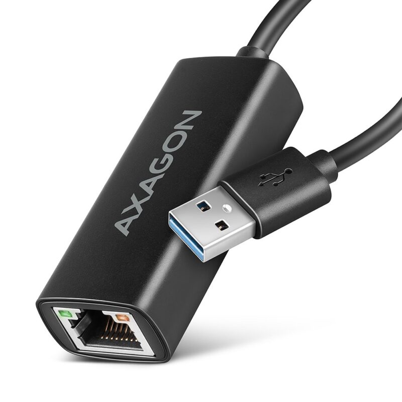Мрежови адаптер AXAGON ADE-AR, от USB-A(м) към 1x 10/100/1000 RJ45, черен Намаления и отстъпки ЧеренПетък 3
