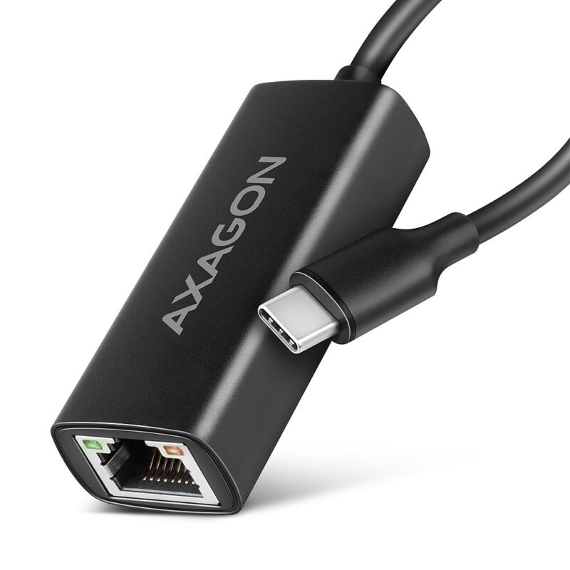 Мрежови адаптер AXAGON ADE-ARC, от USB-C(м) към 1x 10/100/1000 RJ45, черен Намаления и отстъпки ЧеренПетък 3