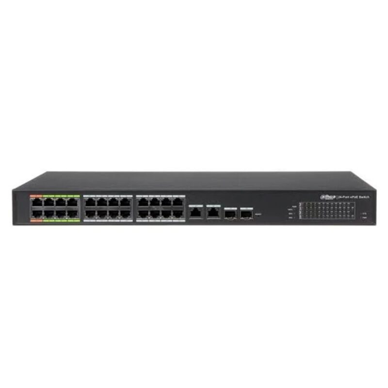 Суич Dahua LR2226-24ET-360, 26 порта, 24x RJ-45 100Mbps, 2x RJ-45 1000Mbps(Uplink), 2x SFP 1000MBps, 1x Console Port Намаления и отстъпки ЧеренПетък 3