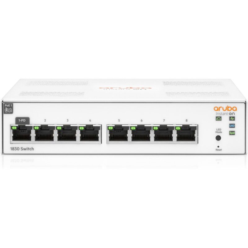 Суич HPE Aruba Instant On 1830 8G Switch, 1000 Mbps, 8 порта, 8x 10/100/1000 Mbps RJ-45 Намаления и отстъпки ЧеренПетък 3