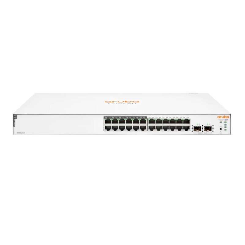 Суич HPE Aruba Instant On 1830, 1000 Mbps, 26 порта, 12x 10/100/1000 Mbps RJ-45 + 12x 10/100/1000 Mbps RJ-45 (PoE+), 2x SFP 10/100/1000 Mbps Намаления и отстъпки ЧеренПетък 3