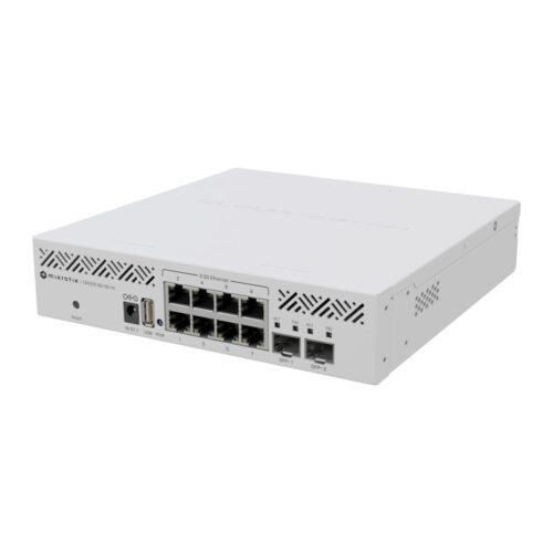 Суич MikroTik CRS310-8G+2S+IN, 10000 Mbps, 10x порта, 8x 10/100/1000/2500 Mbps, 2x SFP+ 10 Gbps, 1x USB Намаления и отстъпки ЧеренПетък