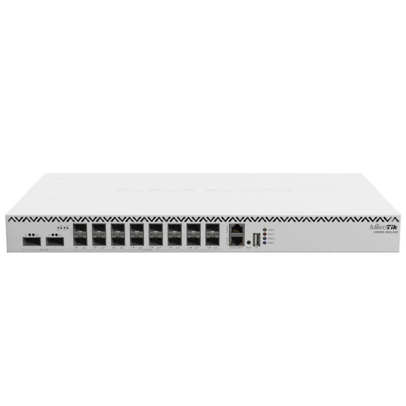 Суич MikroTik CRS518-16XS-2XQ-RM, 18x порта, 1x 10/100 Ethernet, 16x 25Gbps SFP28, 2x 100Gbps QSFP28 Намаления и отстъпки ЧеренПетък 3