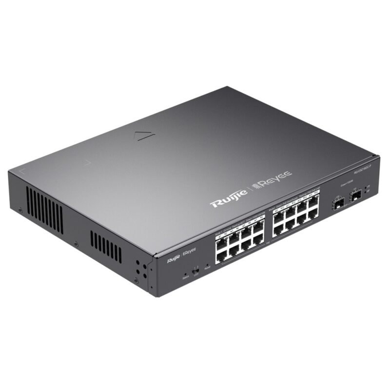 Суич Ruijie RG-ES218GC-P, 36000 Mbps, 18 порта, 16x PoE+, 16x 10/100/1000BASE-T, 2x 1000BASE-X SFP Намаления и отстъпки ЧеренПетък 3