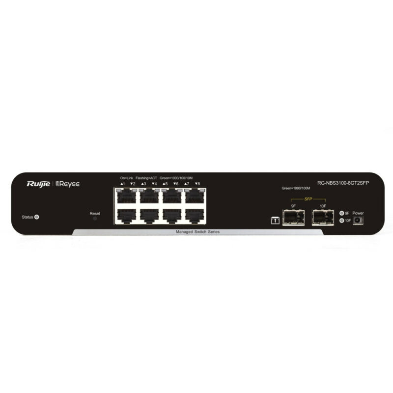 Суич Ruijie RG-NBS3100-8GT2SFP, 10 порта, 8x 10/100/1000BASE-T, 2x SFP Намаления и отстъпки ЧеренПетък 3