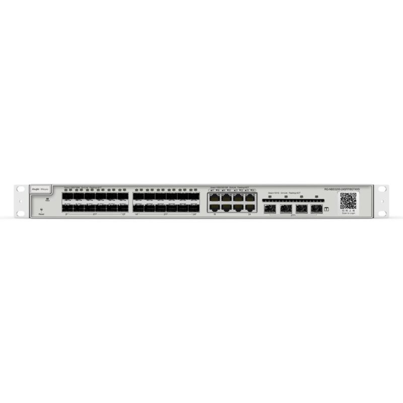 Суич Ruijie RG-NBS3200-24SFP/8GT4XS, 128000 Mbps, 36 порта, 8x 10/100/1000BASE-T, 4x SFP, 4x SFP+ Намаления и отстъпки ЧеренПетък 3