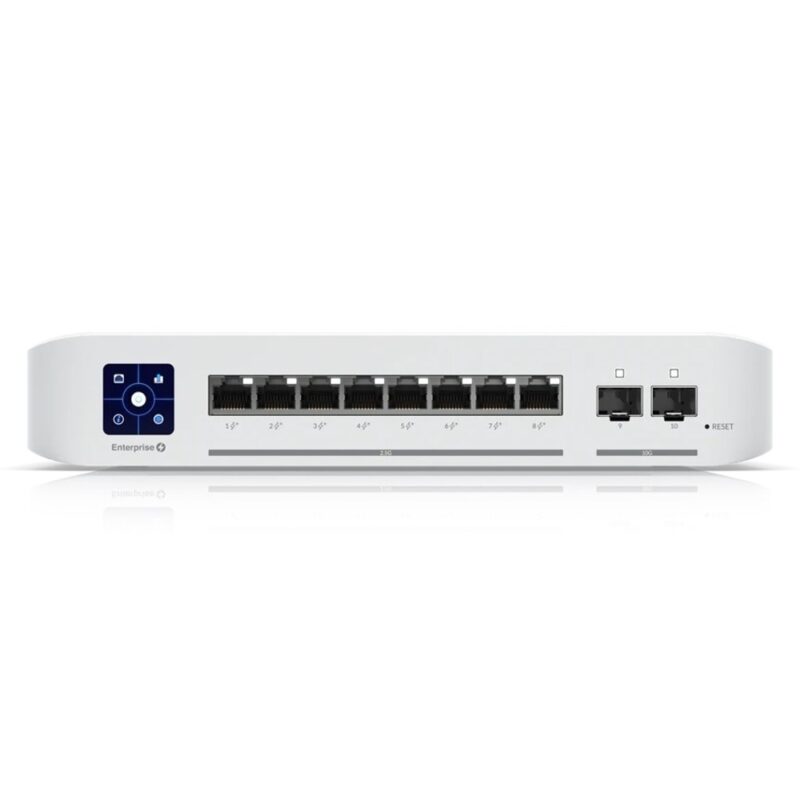 Суич Ubiquiti USW-ENTERPRISE-8-POE-EU, 1000Mbps, 10 порта, 2500Mbps, 8x 10/100/2500 Base-T PoE+, 2x SFP+ 10 Gbps Намаления и отстъпки ЧеренПетък 3