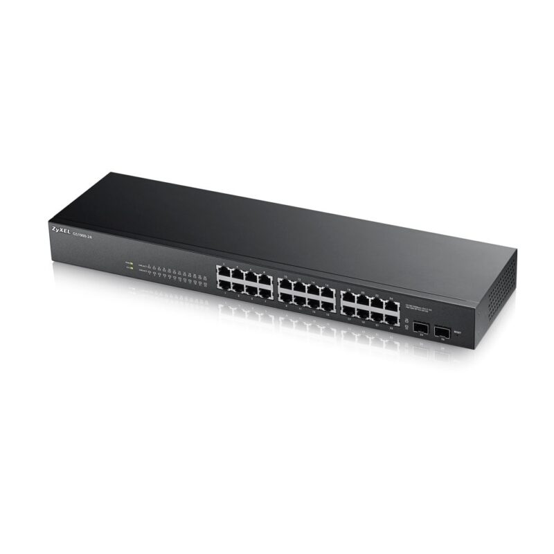 Суич ZyXEL GS1900-24 v2 (GS1900-24-EU0102F), 1000Mbps, 26 порта, 24x 10/100/1000 BASE-T, 2x SFP Намаления и отстъпки ЧеренПетък 3