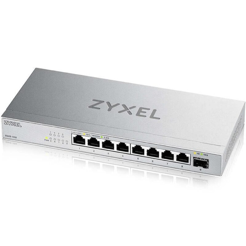 Суич ZyXEL XMG-108, 2500Mbps, 9 порта, 8x 10/100/1000/2500 Mbps, 1x SFP+ 10Gbps Намаления и отстъпки ЧеренПетък 3