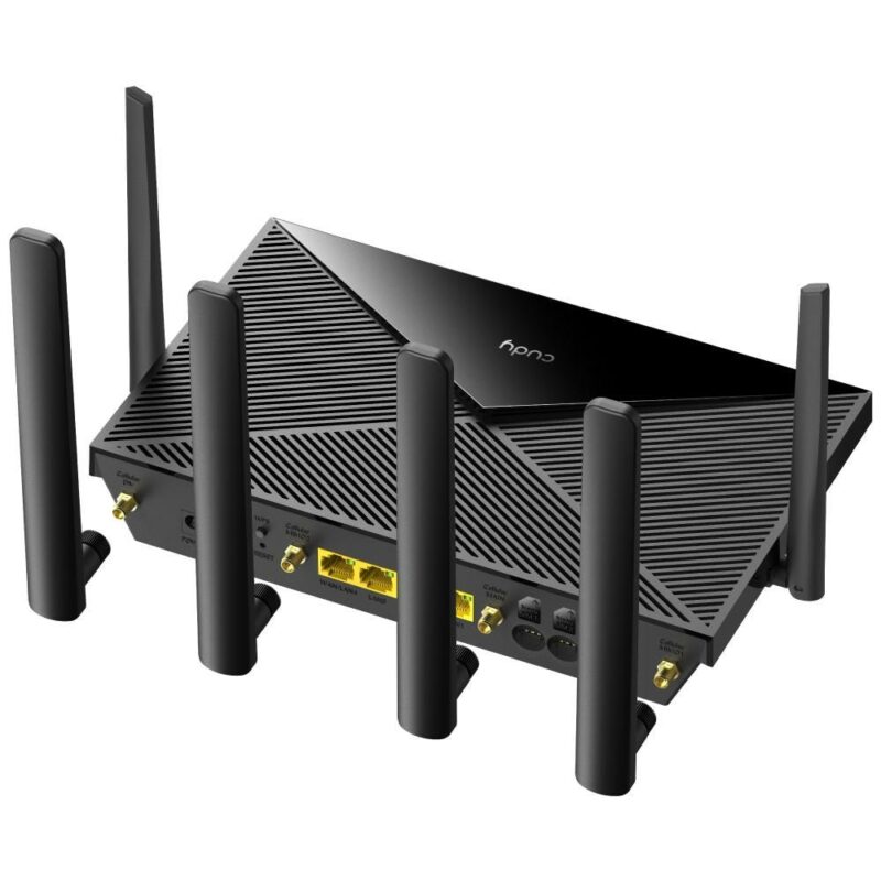 Рутер Cudy LT12, 4G LTE, 1200Mbps, 2.4GHz(300Mbps)/5GHz(867Mbps), Wireless AC, 3x 10/100/1000 LAN, 1x 10/100/1000Mbps WAN, 2x Nano SIM слота, 6x външни антени Намаления и отстъпки ЧеренПетък 3