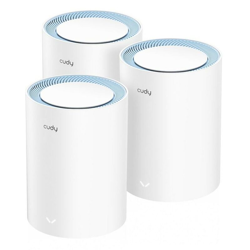 Мрежеста система Cudy M1200 3-pack, 1200Mbps, 2.4GHz (300Mbps) + 5GHz(867Mbps), Wireless AC, 1x LAN 10/100, 1x WAN 10/100, 2x вътрешни антени, 3 бр. Намаления и отстъпки ЧеренПетък 3