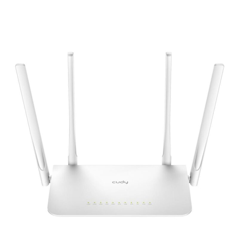 Рутер Cudy WR1300, 1200Mbps, 2.4GHz(300Mbps)/5GHz(867Mbps), Wireless AC, 4x LAN 10/100/1000, 1x WAN 10/100/1000, 4x външни антени Намаления и отстъпки ЧеренПетък 3