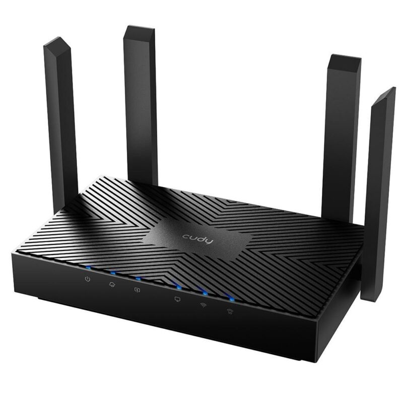 Рутер Cudy WR3000, 3000Mbps, 2.4GHz(574Mbps)/5GHz(2402Mbps), Wireless AX, 3x LAN 10/100/1000, 1x WAN 10/100/1000, 4x външни антени, MU-MIMO Намаления и отстъпки ЧеренПетък 3