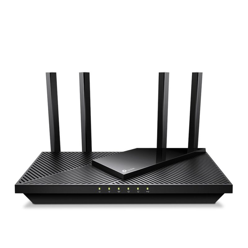 Рутер TP-Link Archer AX55 Pro, 3000 Mbps, 2.4GHz(574Mbps)/5GHz(2402 Mbps), Wireless AX, 1x LAN/WAN 10/100/1000/2500, 3x LAN 10/100/1000, 1x WAN/LAN 10/100/1000, 4x фиксирани външни антени, 1x USB 3.0 Намаления и отстъпки ЧеренПетък 2