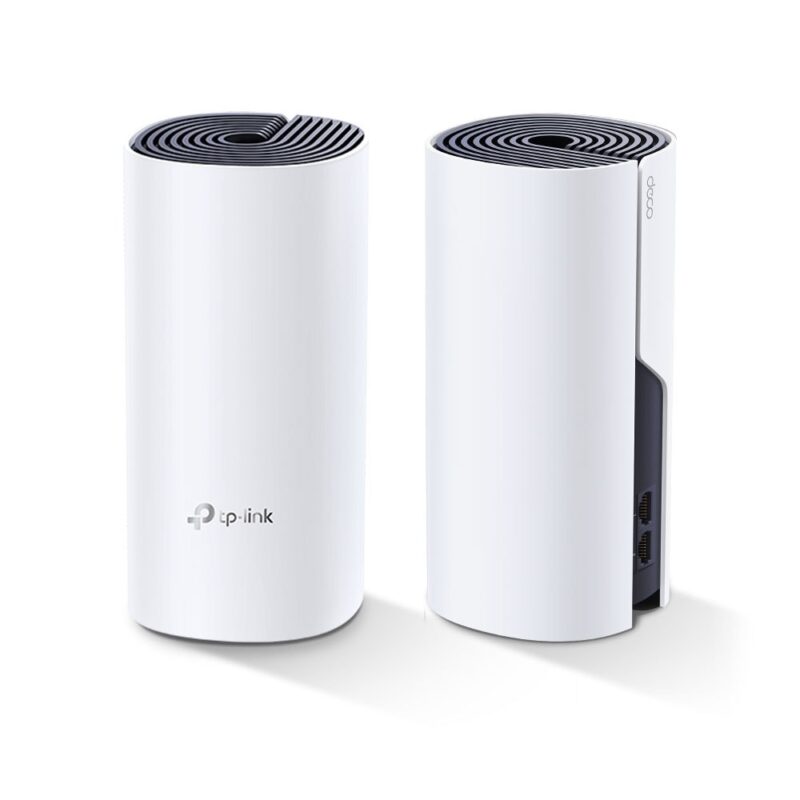 Безжична Wi-Fi система TP-Link Deco P9(2-pack) AC1200+AV1000 хибрид, 2.4 GHz (300 Mbps)/5GHz (867Mbps), 2x LAN/WAN 1000, 2x вътрешни антени, 3бр. Намаления и отстъпки ЧеренПетък 3