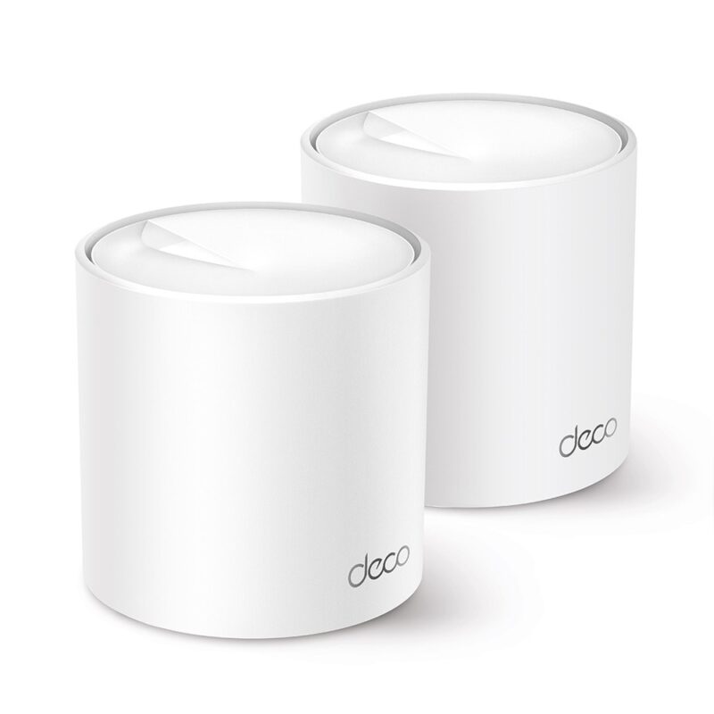 Безжична Wi-fi система TP-Link Deco X50 (2-pack), 3000Mbps, 2.4GHz (574 Mbps), 5GHz (2402 Mbps), Wireless AX, 3x LAN/WAN, 2 вътрешни антени, 2x броя Намаления и отстъпки ЧеренПетък 3