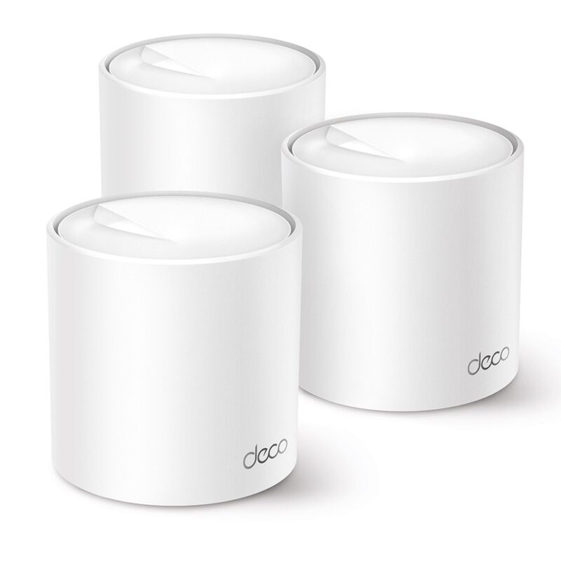 Безжична Wi-fi система TP-Link Deco X50 (3-pack), 3000Mbps, 2.4GHz (574 Mbps), 5GHz (2402 Mbps), Wireless AX, 3x LAN/WAN, 2 вътрешни антени, 3x броя Намаления и отстъпки ЧеренПетък 3