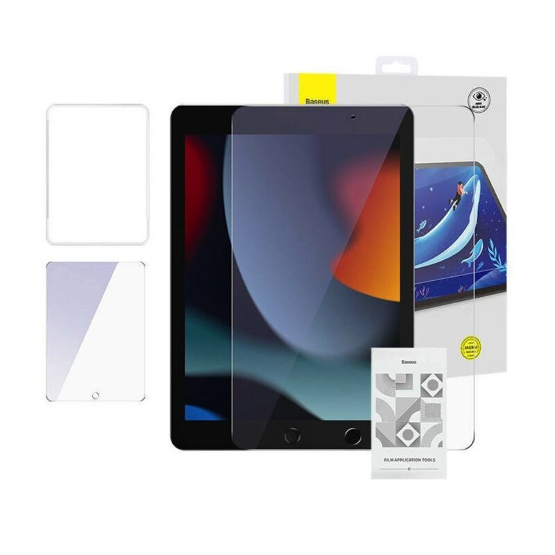 Протектор от закалено стъкло /Tempered Glass/ Baseus SGJC070202 за Apple iPad 9/8/7/Air 3 (2019)/Pro 10.5 (2017), 9H твърдост Намаления и отстъпки ЧеренПетък 3