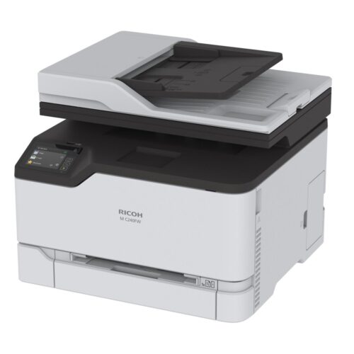 Мултифункционално лазерно устройство Ricoh M C240FW, цветен принтер/копир/скенер/факс, 2400 x 600 dpi, 24 стр/мин, LAN, Wi-Fi, A4