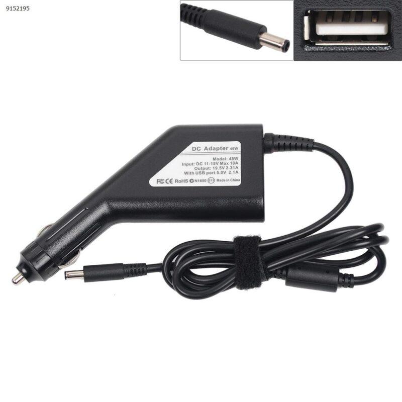 Захранване (заместител) за лаптопи Dell, 19.5V/2.31A/45W, 4.0 x 3.0 mm, за кола Намаления и отстъпки ЧеренПетък 3