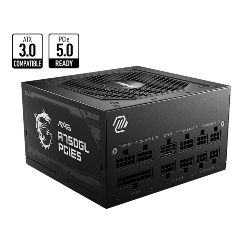 Захранване MSI Mag A750GL PCIE5, 750W, Active PFC, 80 Plus Gold, 120mm вентилатор Намаления и отстъпки ЧеренПетък 3