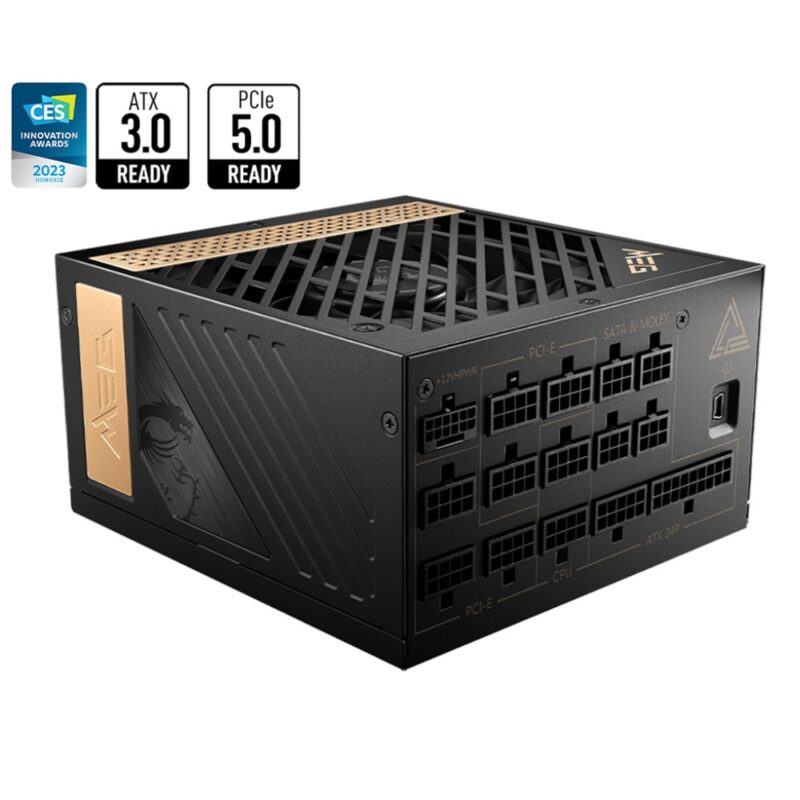 Захранване MSI Meg Ai1300P PCIE5, 1300W, Active PFC, 80 Plus Platinum, 120mm вентилатор Намаления и отстъпки ЧеренПетък 3