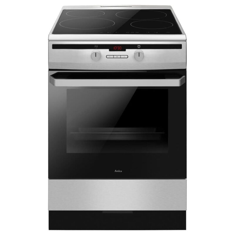 Готварска печка Amica 6118IE2.376HTaDp(Xx), електрическа, клас A, 4 нагревателни зони, 77 л. капацитет на фурната, инокс Намаления и отстъпки ЧеренПетък 3