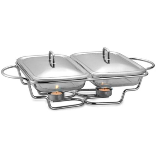 Съд за топло сервиране Kinghoff KH 1412, 2х1.5л, стъкло, инокс