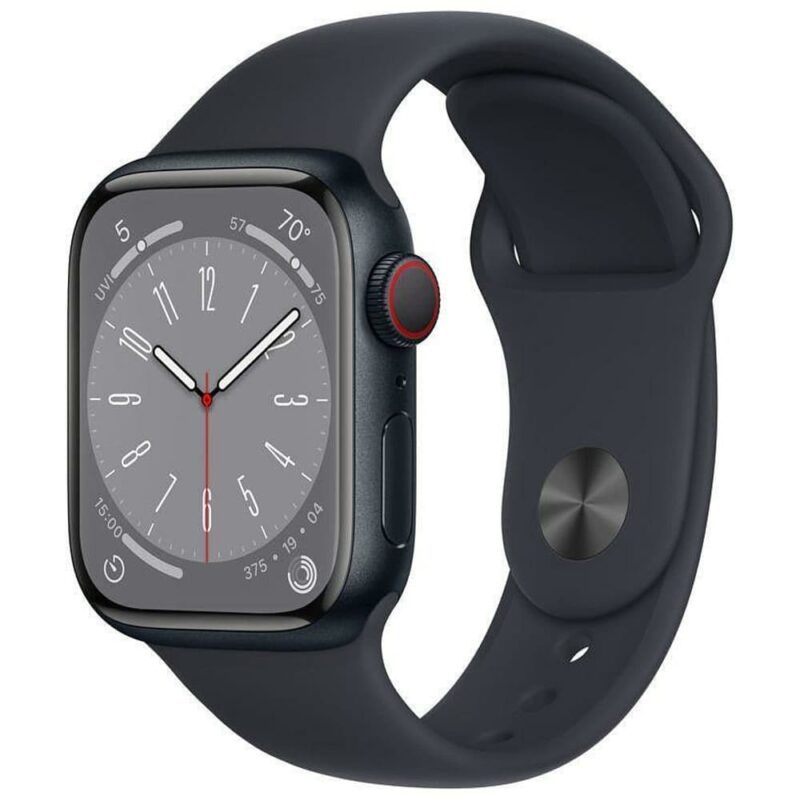 Смарт часовник Apple Watch Series 8, 41mm, 1.9″ (4.83 cm) Retina OLED дисплей, Bluetooth 5.3, A2DP, LE, Wi-Fi, NFC, водоустойчив до 50m, черен Намаления и отстъпки ЧеренПетък 3