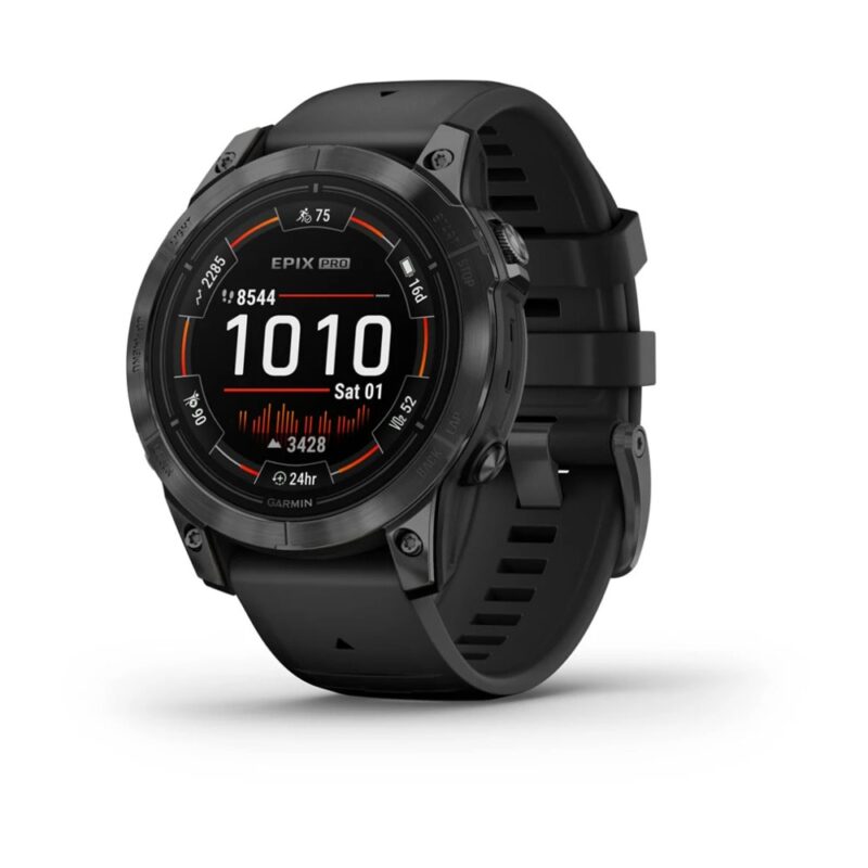 Смарт часовник Garmin epix Pro (Gen 2) Standard Edition, Slate Grey, 47 mm, 1.4″(35.56 mm) AMOLED дисплей, 32GB, водоустойчивост, до 31 дни време на работа, GPS, компас, Slate Grey с Black … Намаления и отстъпки ЧеренПетък 3