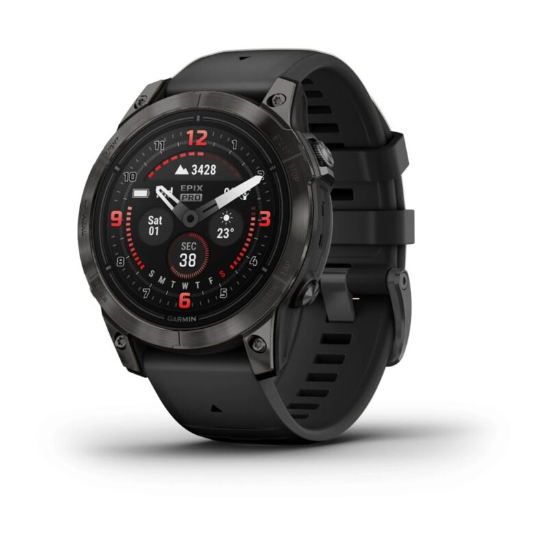 Смарт часовник Garmin epix Pro (Gen 2) Sapphire Edition, Carbon Grey DLC Titanium, 47 mm, 1.4″(35.56 mm) AMOLED дисплей, 32GB, водоустойчивост, до 31 дни време на работа, GPS, компас, Carbon … Намаления и отстъпки ЧеренПетък 3