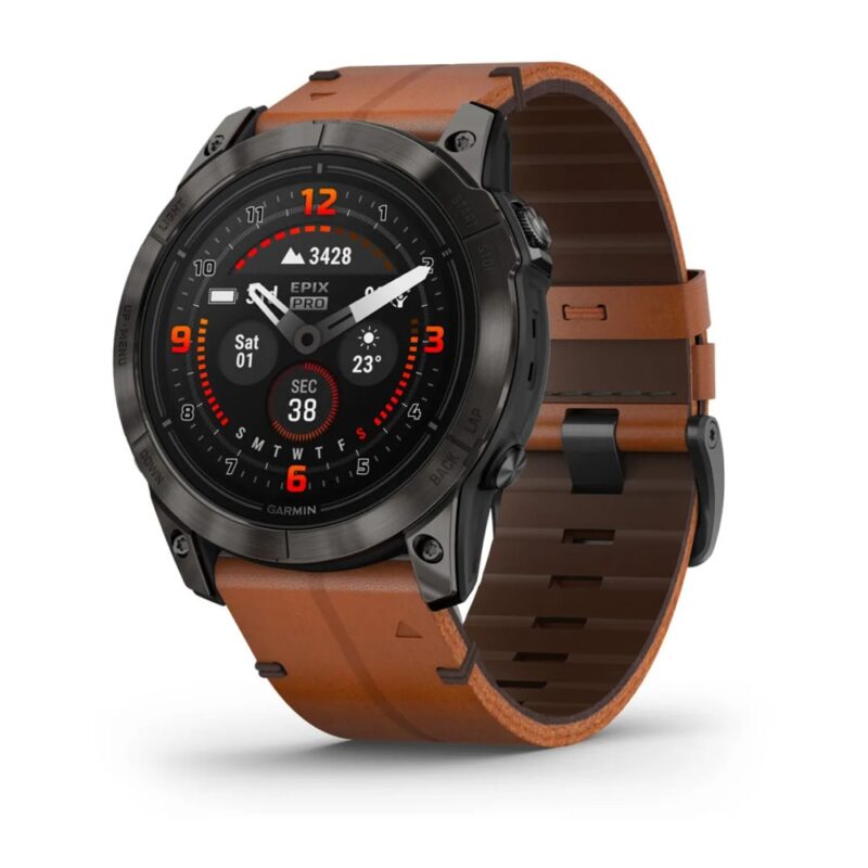 Смарт часовник Garmin epix Pro (Gen 2) Sapphire Edition, Carbon Grey DLC Titanium, 51 mm, 1.4″(35.56 mm) AMOLED дисплей, 32GB, водоустойчивост, до 31 дни време на работа, GPS, компас, Carbon … Намаления и отстъпки ЧеренПетък 3