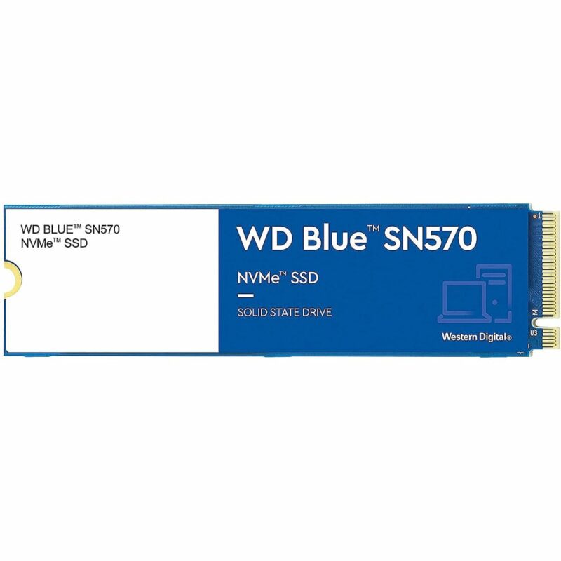 Памет SSD 250GB, Western Digital Blue SN570 (WDS250G3B0C), NVMe, M.2 (2280), скорост на четене 3300 MB/s, скорост на запис 1200 MB/s Намаления и отстъпки ЧеренПетък 3