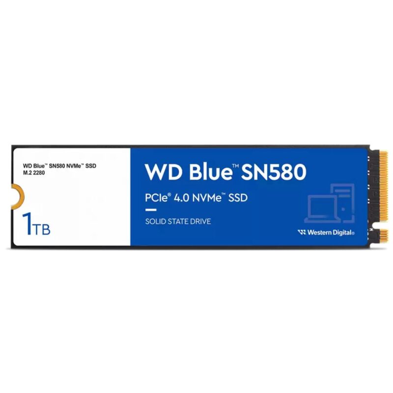 Памет SSD 1TB Western Digital Blue SN580, NVMe, M.2 (2280), скорост на четене до 4150MB/s, скорост на запис до 4150MB/s Намаления и отстъпки ЧеренПетък 3