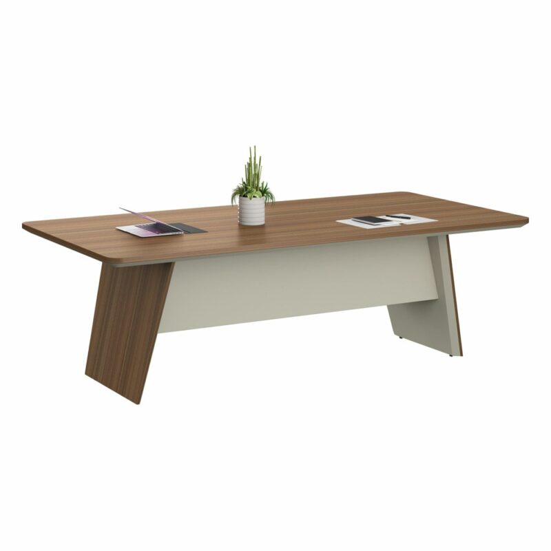 Заседателна маса RFG Elmaz (DG15-C0124), 2400 x 1200 x 760 mm, ПДЧ плот, меламиново покритие, дъб Намаления и отстъпки ЧеренПетък 3