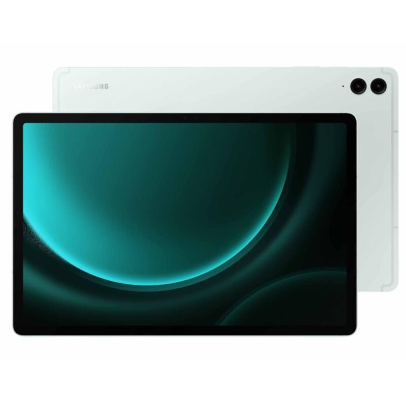 Таблет Samsung SM-X616 Galaxy Tab S9 FE+ 5G (SM-X616BLGAEUE)(зелен), 12.4″ (31.5cm) WQXGA 90Hz дисплей, осемядрен Exynos 1380 2.4GHz, 8GB RAM, 128GB Flash памет (+ microSD слот), 8 & 8 & 12 Mpix камери … Намаления и отстъпки ЧеренПетък 3