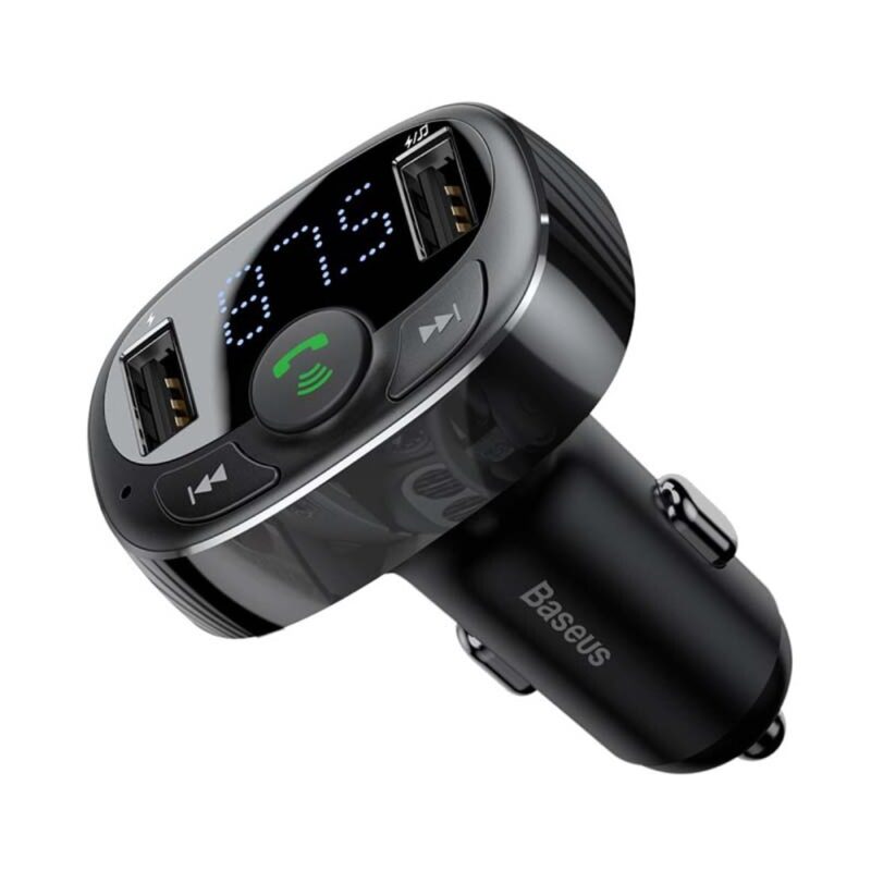 FM трансмитер за кола Baseus CCMT000001, Bluetooth, слот за MicroSD карта, USB Намаления и отстъпки ЧеренПетък 2