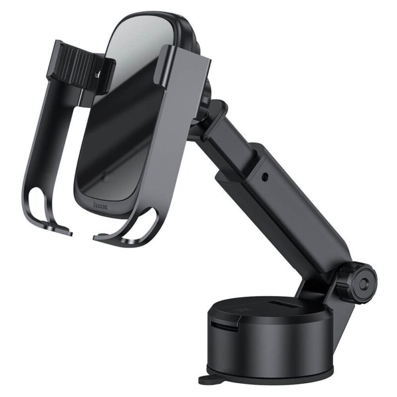Стойка за телефон Baseus 5in1 Vehicle Bracket Wireless Charger 10W (WXHW01-B01), за кола, универсална, безжично зареждане, за телефони с размер до 6.5″ (16.51 cm), черна Намаления и отстъпки ЧеренПетък 3