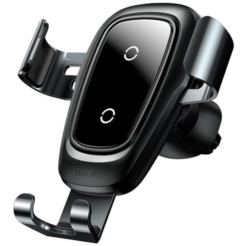 Поставка за кола Baseus Metal Wireless Charger Gravity Car Mount, с безжично зареждане, за телефони от 4″ до 6.5″, черна Намаления и отстъпки ЧеренПетък 3
