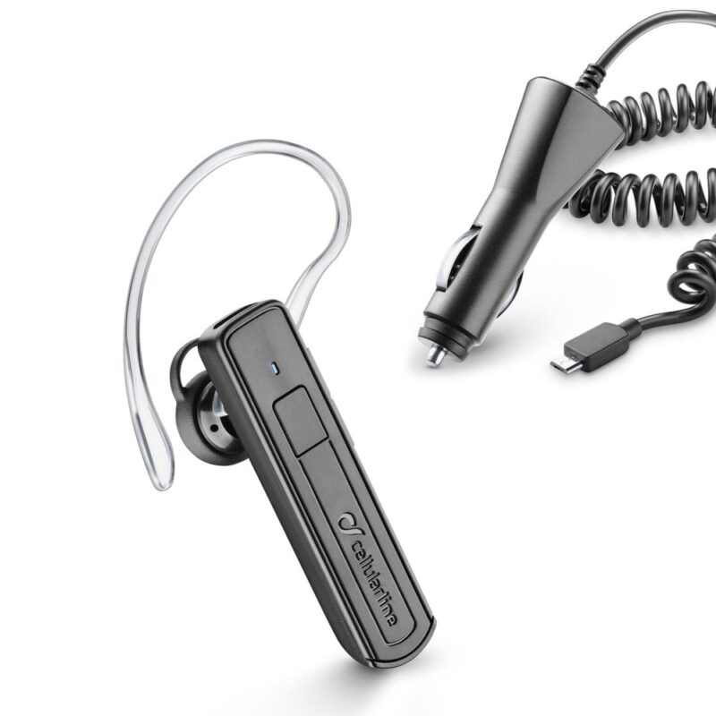 Bluetooth слушалка Cellularline VOX Multipoint в комплект със зарядно, микрофон, microUSB, съвместима с всички мобилни телефони с Bluetooth, черна Намаления и отстъпки ЧеренПетък 3
