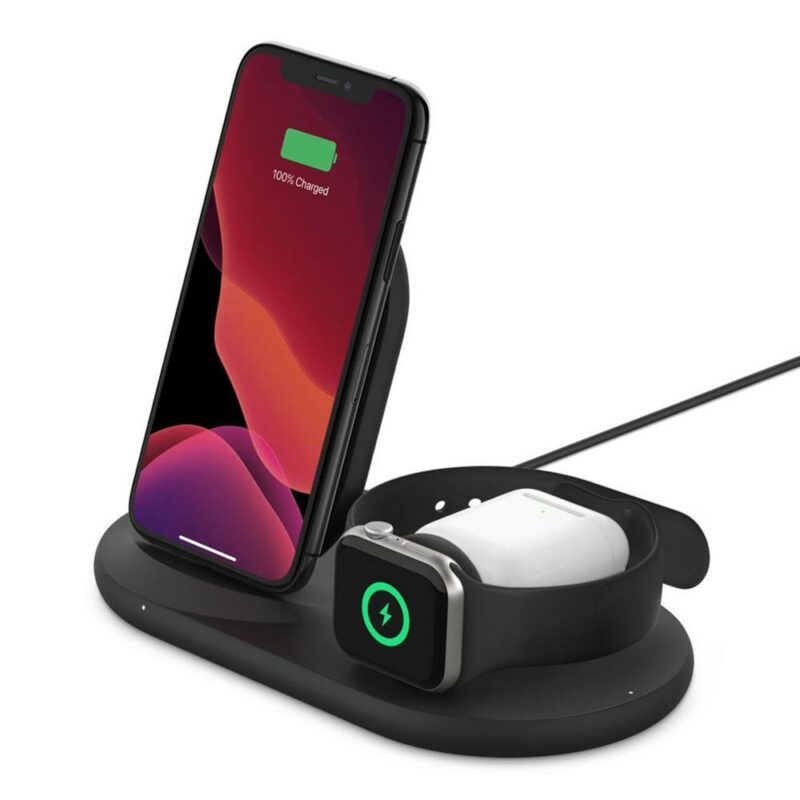 Безжично зарядно устройство Baseus BoostCharge 3-in-1 Wireless Charger, поставка за зареждане на смарт часовник Apple Watch, поставка за зареждане на слушалки … Намаления и отстъпки ЧеренПетък 3