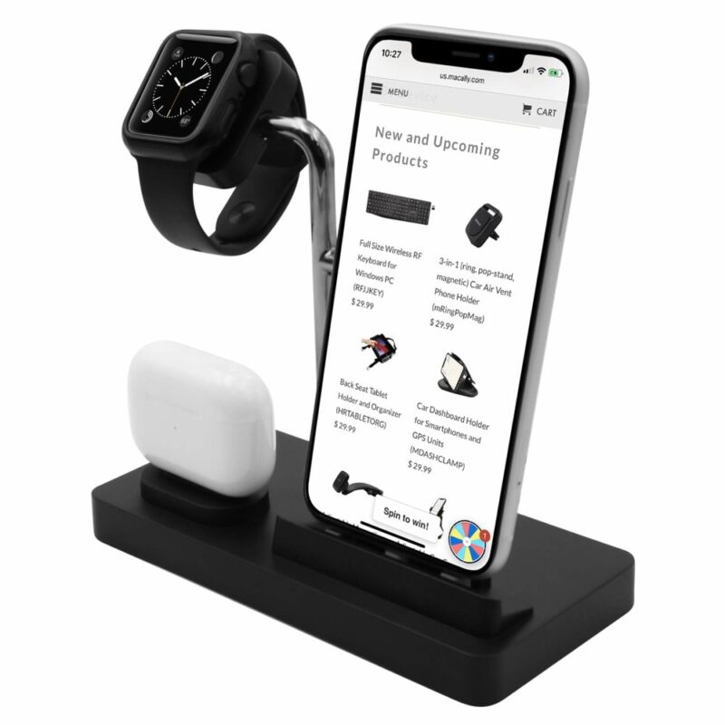 Поставка Macally 3in1 Charging Stand, черна Намаления и отстъпки ЧеренПетък 3