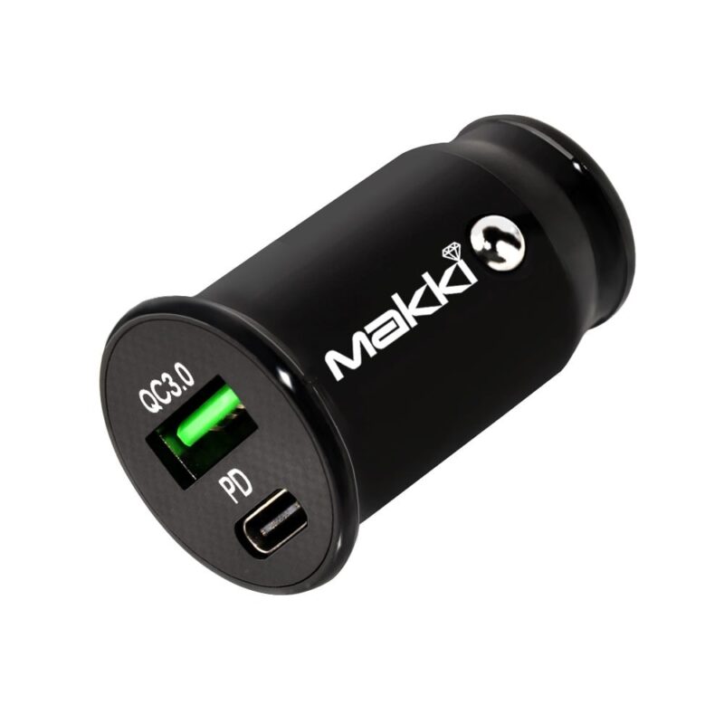 Зарядно за кола MAKKI CC20W02-BK, от автомобилна запалка към USB 3.1 Type-C/2.0, 12V, 1.5A, 20W, черно Намаления и отстъпки ЧеренПетък 3