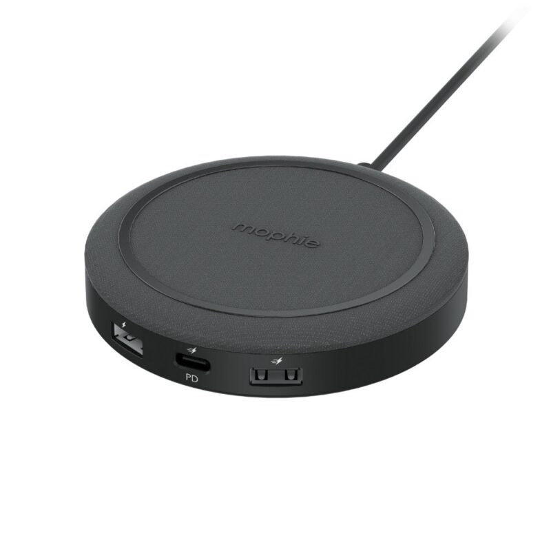 Безжично зарядно устройство Mophie Universal Wireless Charging, 10W, 3xUSB-C PD / 20W, Black Намаления и отстъпки ЧеренПетък 3