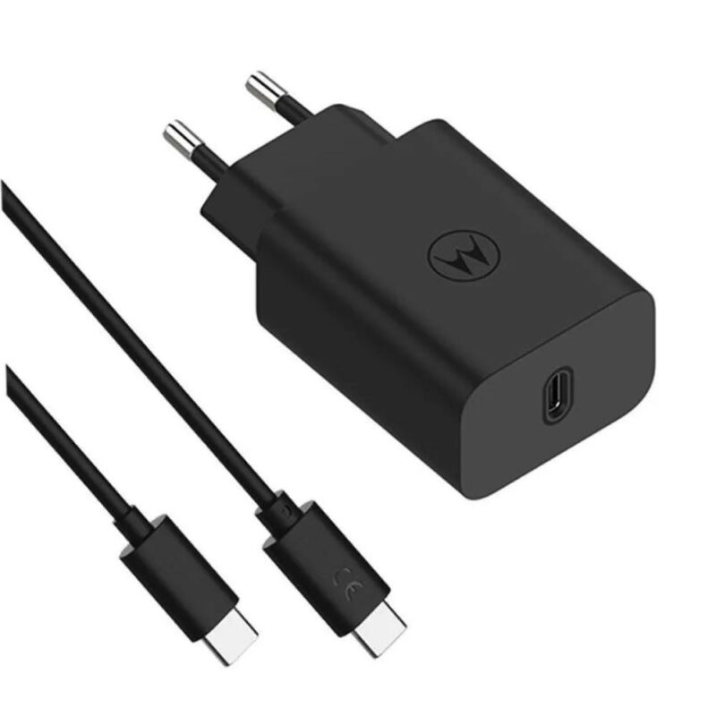 Зарядно устройство Motorola TurboPower (MOTOCHAR30W), от контакт към USB-C, 10V/3A, черно, кабел от USB-C към USB-C Намаления и отстъпки ЧеренПетък 3