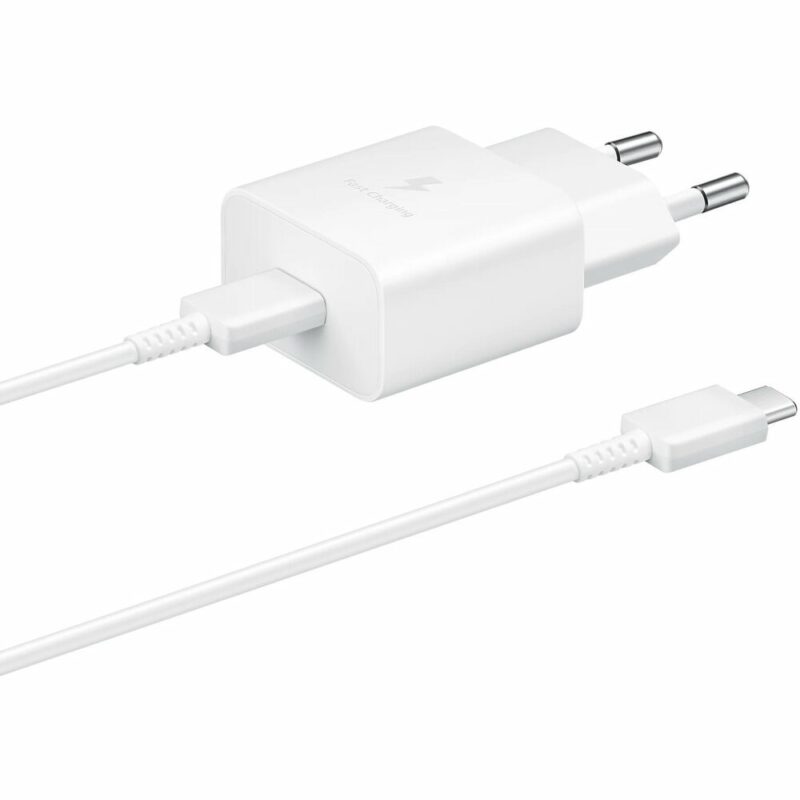 Зарядно устройство Samsung EP-T1510XWEGEU, от контакт към USB C(ж), 9V, 15W, с кабел, бяло Намаления и отстъпки ЧеренПетък 3