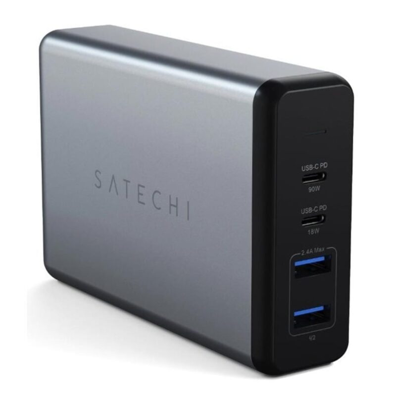 Зарядно устройство Satechi Pro MultiPort PD Desktop Charger ST-TC108WM, от контакт към 2x USB-A(ж)/ 2x USB-C(ж), 108W, сиво Намаления и отстъпки ЧеренПетък 3