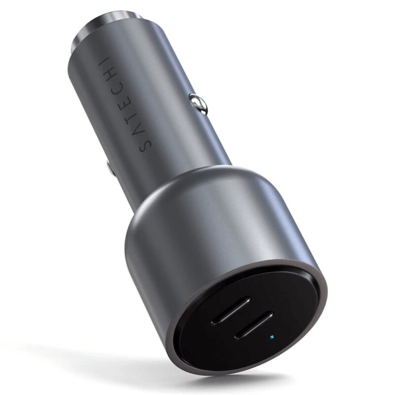 Зарядно за кола Satechi Dual USB-C PD Car Charger 40W (ST-U2C40CCM), от автомобилна запалка към 2x USB-C(ж), 5V/2.4A; 9V/2A; 12V/1.5A, черно Намаления и отстъпки ЧеренПетък 3