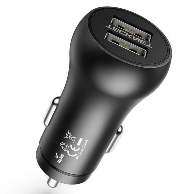 Зарядно за кола TeckNet Dual USB 4.8A Car Charger (ECC01061BA01), от автомобилна запалка към 2x USB-A(ж), USB 1: 5V/2.4A; USB 2: 5V/2.4A, бяло Намаления и отстъпки ЧеренПетък 3