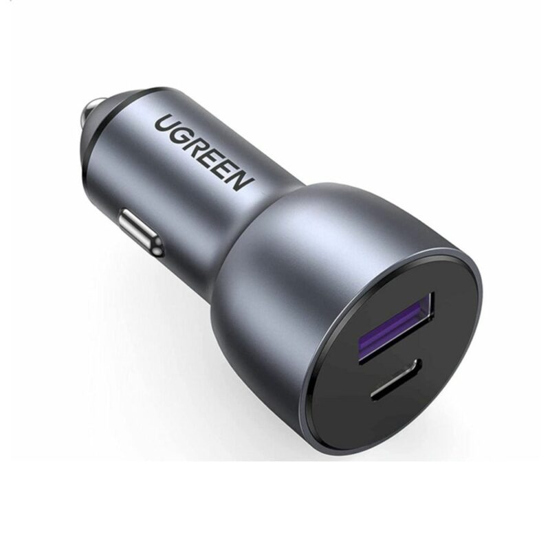 Зарядно устройство за кола Ugreen 40858, от автомобилна запалка към 1x USB-A(ж)/1x USB-C(ж), 12V/2.5A, черно, QC 3.0 Намаления и отстъпки ЧеренПетък 3